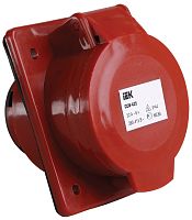 Розетка кабельная встраиваемая IEK КНР ССИ-425 32А 3Р+PЕ+N 400В IР44 красный картинка 